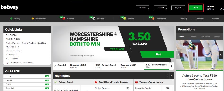 On the internet basketball betting Betway co.za